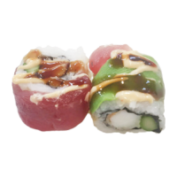 Uramaki Tempura llagostí  alvocat tonyina